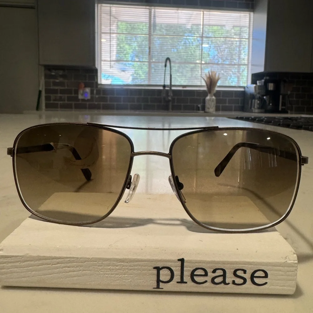 ONE DAY SALE✨ Ermenegildo Zegna Gold and Brown Aviator Sunglasses